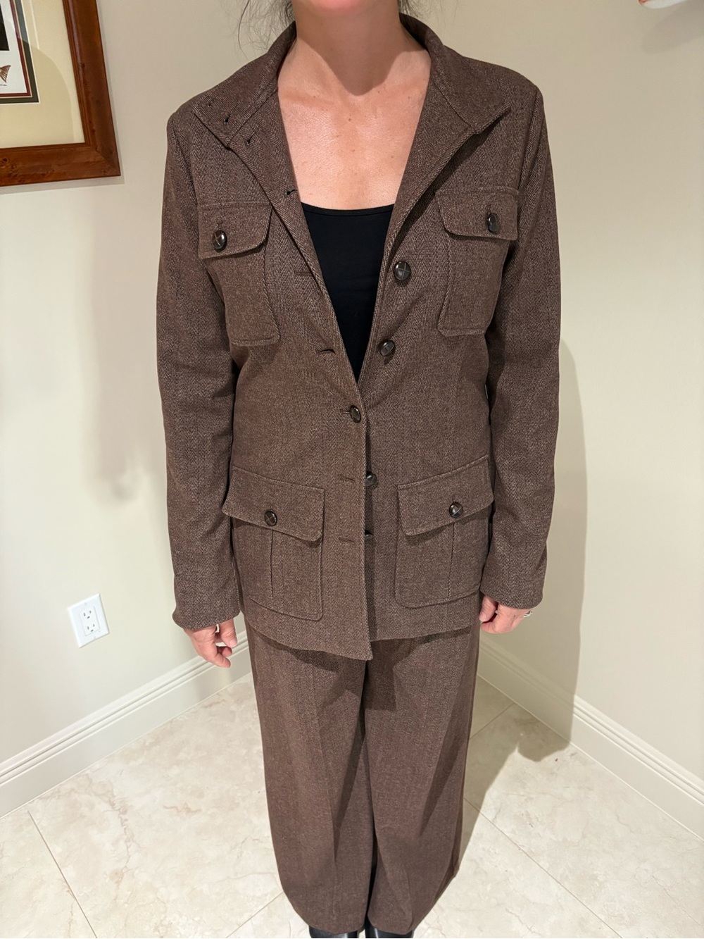 Classic Brown Women's Blazer & pant set